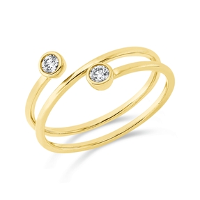 Ring aus 750 Gold Gelbgold 2 Brillanten 0,13ct TW-SI B:7,6mm Ring aus 750 Gold Gelbgold 2 Brillanten 0,13ct TW-SI B:7,6mm