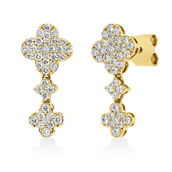 Ohrstecker aus 750 Gelbgold 76 Brillanten 0.53ct