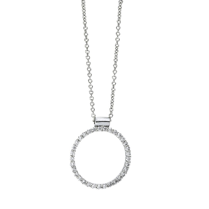 Collier Kreis aus 750 Weißgold 33 Brillanten 0.23ct