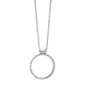 Collier Kreis aus 750 Gold Weißgold 33 Brillanten 0,23ct TW-VSI L:42cm Collier Kreis aus 750 Gold Weißgold 33 Brillanten 0,23ct TW-VSI L:42cm