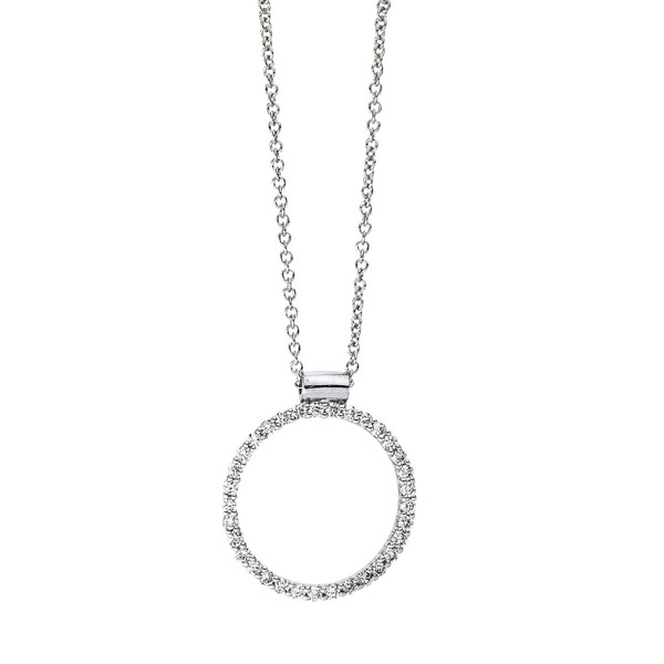 Collier Kreis aus 750 Weißgold 33 Brillanten 0.23ct