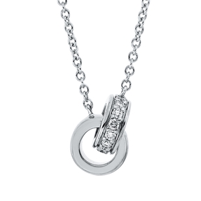 Collier aus 750 Gold Weißgold 15 Brillanten 0,07ct TW-SI L:42cm Collier aus 750 Gold Weißgold 15 Brillanten 0,07ct TW-SI L:42cm