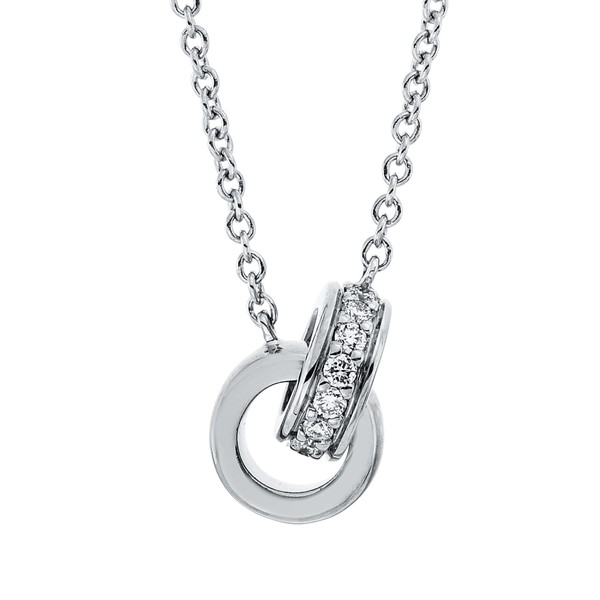 Collier aus 750 Weißgold 15 Brillanten 0.07ct