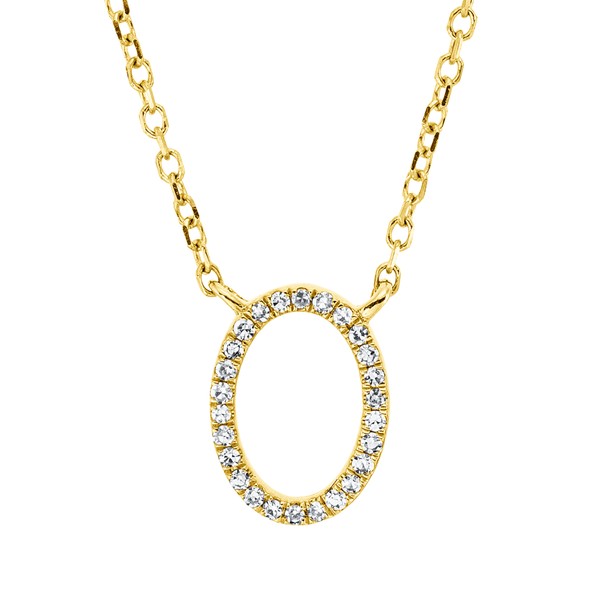 Collier Oval aus 750 Gelbgold 26 Diamanten 0.05ct