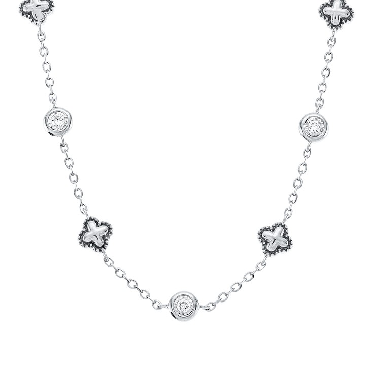 Collier aus 750 Weißgold 7 Brillanten 0.08ct