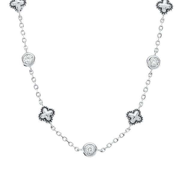 Collier aus 750 Weißgold 7 Brillanten 0.08ct