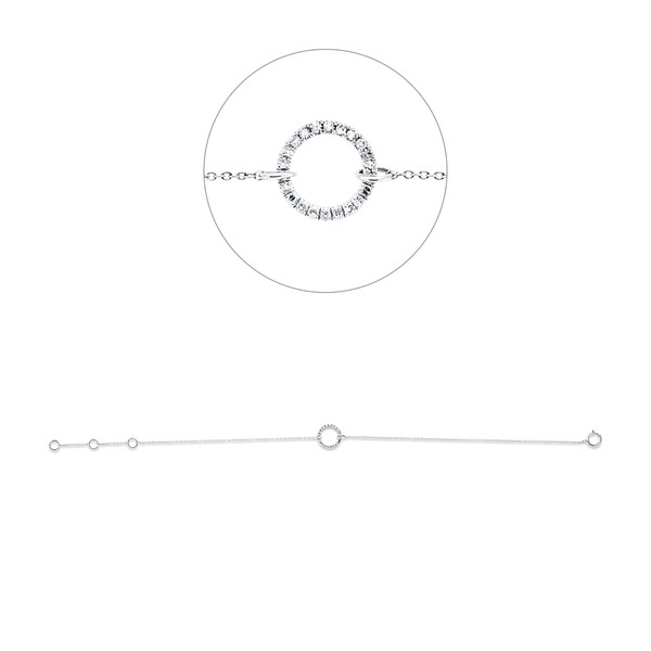 Armband Kreis aus 750 Weißgold 22 Diamanten 0.07ct