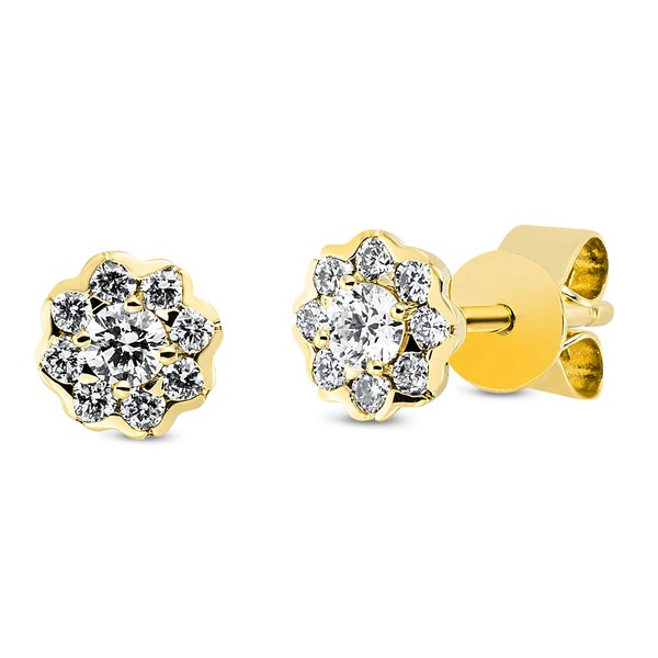Ohrstecker aus 750 Gelbgold 18 Brillanten 0.21ct
