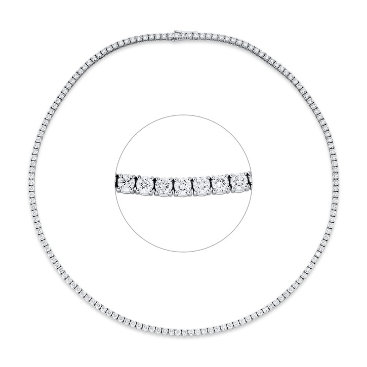 Collier aus 750 Weißgold 150 Brillanten 9.57ct