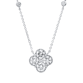 Collier aus 750 Gold Weißgold 15 Brillanten 1,55ct TW-SI L:45,7cm