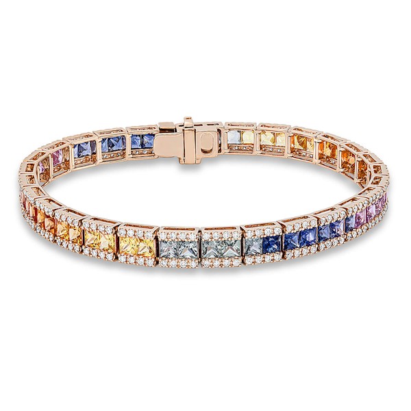 Armband aus 750 Rotgold 58 Saphire 232 Brillanten 1.32ct