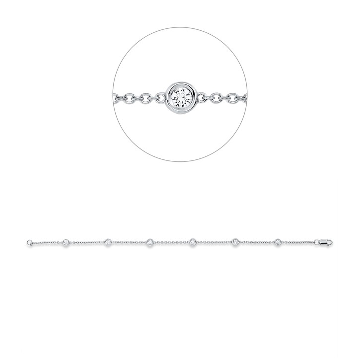 Armband aus 750 Weißgold 6 Brillanten 0.43ct