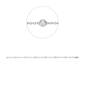 Armband aus 750 Gold Weißgold 6 Diamanten 0,43ct TW-SI L:17,8cm