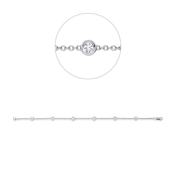 Armband aus 750 Weißgold 6 Brillanten 0.43ct