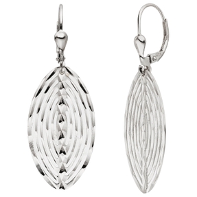 Ohrringe ovale Ohrhänger 43,7x15,6mm aus 925 Silber diamantiert Boutons