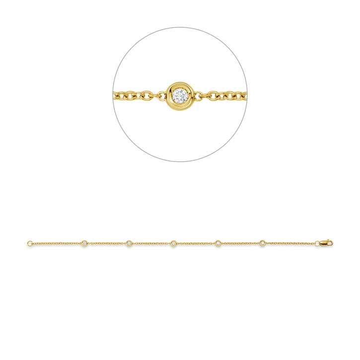Armband aus 750 Gelbgold 5 Brillanten 0.16ct