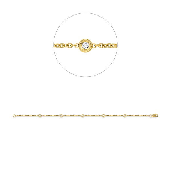 Armband aus 750 Gelbgold 5 Brillanten 0.16ct