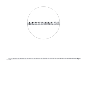 Armband aus 750 Weißgold 100 Brillanten 0,96ct TW-SI B:1,7mm L:17,5cm 4er-Krappe