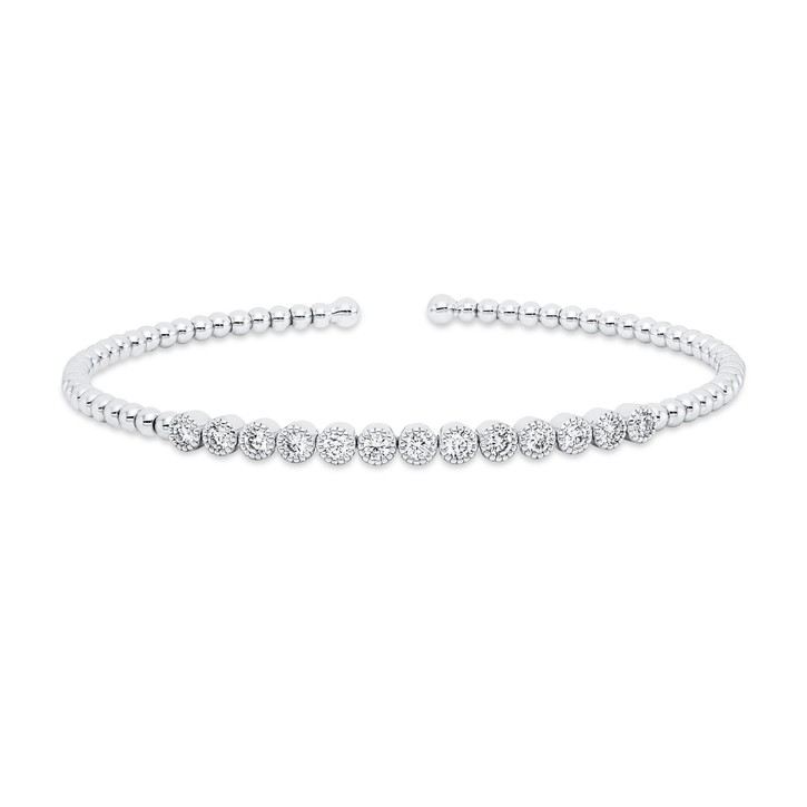 Armreif aus 750 Weißgold 13 Brillanten 0.51ct