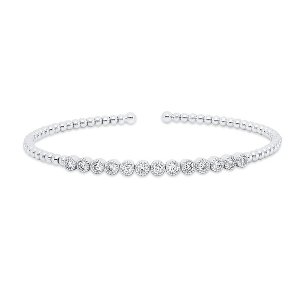 Armreif aus 750 Weißgold 13 Brillanten 0.51ct