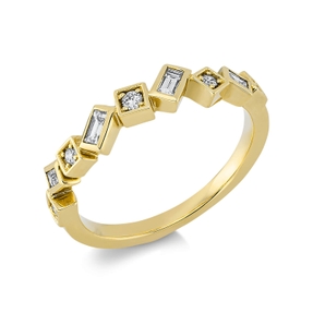 Ring aus 585 Gold Gelbgold 9 Diamanten 0,22ct TW-SI B:5,2mm Ring aus 585 Gold Gelbgold 9 Diamanten 0,22ct TW-SI B:5,2mm