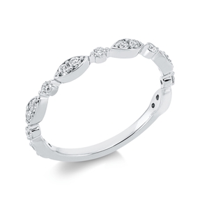 Ring aus 750 Gold Weißgold 17 Diamanten 0,3ct TW-SI B:2,4mm Ring aus 750 Gold Weißgold 17 Diamanten 0,3ct TW-SI B:2,4mm