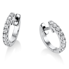 Creolen aus 950 Platin 18 Brillanten 0,17ct TW-SI 10,3x1,6mm