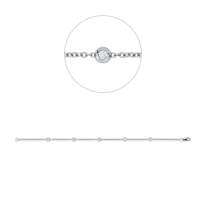 Armband aus 750 Weißgold 5 Brillanten 0.16ct