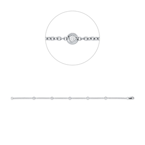 Armband aus 750 Gold Weißgold 5 Diamanten 0,16ct TW-SI B:3,8mm L:17,8cm