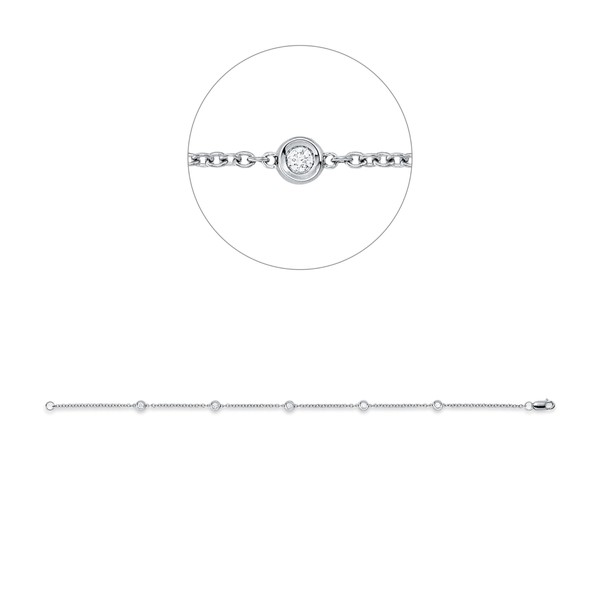 Armband aus 750 Weißgold 5 Brillanten 0.16ct