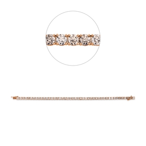 Armband aus 750 Gold Rotgold 45 Brillanten 8,1ct braun-SI B:3,7mm L:17cm 4er-Krappe