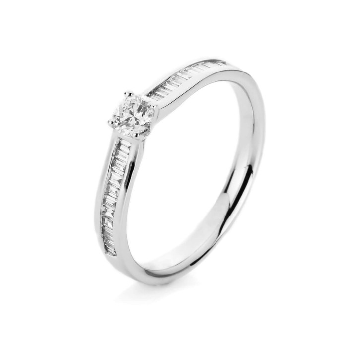 Ring aus 585 Weißgold 23 Diamanten 0.4ct