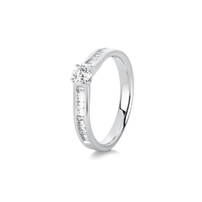 Ring aus 585 Gold Weißgold 23 Diamanten 0,61ct TW-SI B:3,2mm