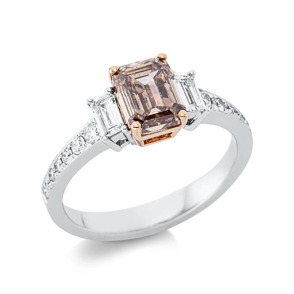 Ring aus 750 Gold weiß rot 17 Diamanten 2.22ct