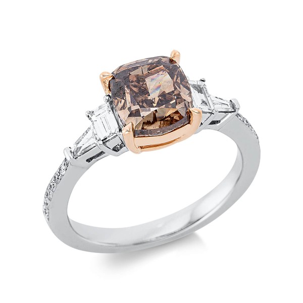 Ring aus 750 Gold weiß rot 19 Diamanten 3.71ct