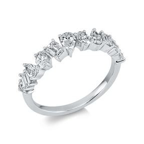 Ring aus 750 Gold Weißgold 11 Diamanten 1ct TW-SI B:4,5mm Ring aus 750 Gold Weißgold 11 Diamanten 1ct TW-SI B:4,5mm