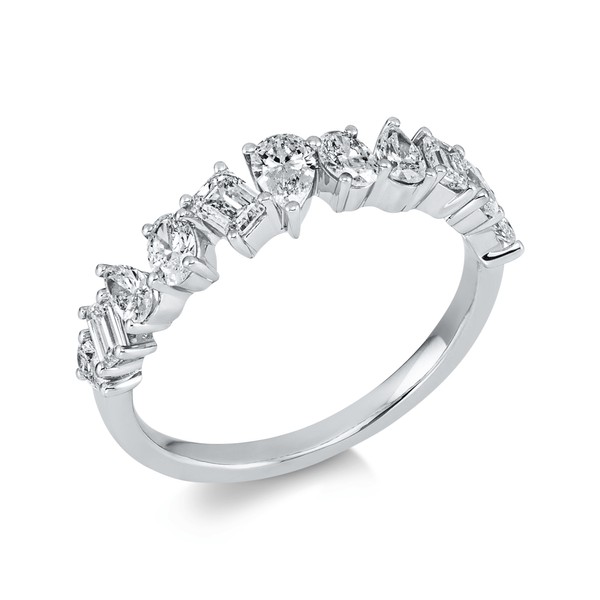 Ring aus 750 Weißgold 11 Diamanten 1ct