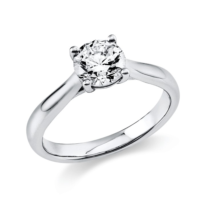 Solitaire Ring aus 585 Weißgold 1 Brillant 1ct