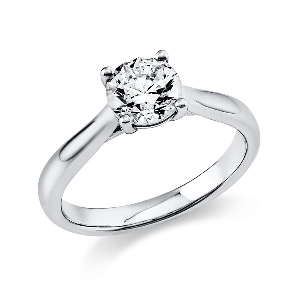 Solitaire Ring aus 585 Weißgold 1 Brillant 1ct