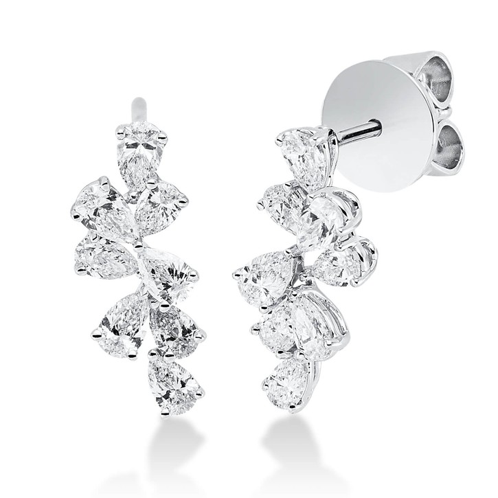 Ohrstecker aus 750 Weißgold 16 Diamanten 0.93ct