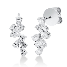 Ohrstecker aus 750 Weißgold 16 Diamanten Tropfen-Schliff 0,93ct TW-SI 14,3x5,3mm Ohrstecker aus 750 Weißgold 16 Diamanten Tropfen-Schliff 0,93ct TW-SI 14,3x5,3mm