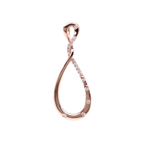 Anhänger aus 750 Gold Rotgold 17 Brillanten 0,1ct TW-SI 32x12,5mm