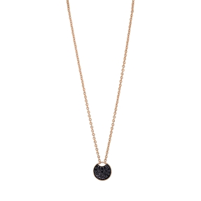 Pavé Collier aus 585 Gold Rotgold 20 Brillanten 0,08ct schwarz L:42cm Pavé Collier aus 585 Gold Rotgold 20 Brillanten 0,08ct schwarz L:42cm