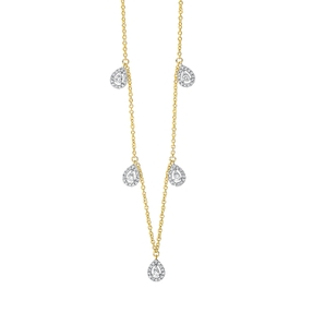 Collier aus 750 Gelbgold 80 Diamanten 0,36ct TW-SI L:45cm Fassung rhodiniert Collier aus 750 Gelbgold 80 Diamanten 0,36ct TW-SI L:45cm Fassung rhodiniert