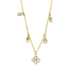 Collier aus 750 Gold Gelbgold 13 Diamanten 0,29ct TW-SI L:45,7cm Collier aus 750 Gold Gelbgold 13 Diamanten 0,29ct TW-SI L:45,7cm