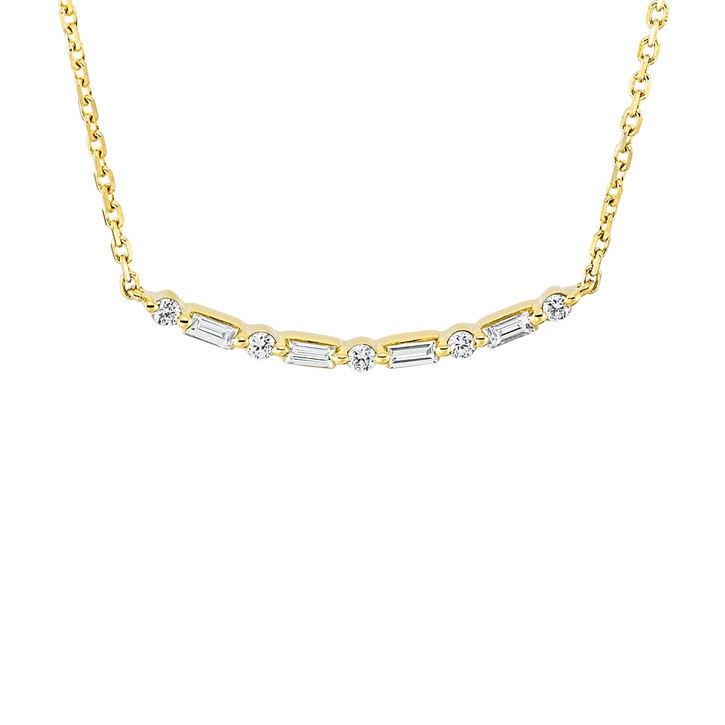 Collier aus 750 Gelbgold 9 Brillanten 0.27ct