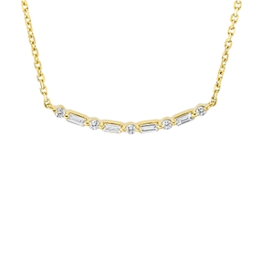 Collier aus 750 Gold Gelbgold 9 Diamanten 0,27ct TW-SI L:45,7cm Collier aus 750 Gold Gelbgold 9 Diamanten 0,27ct TW-SI L:45,7cm