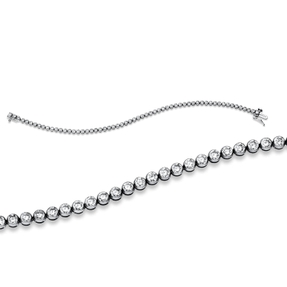 Armband aus 750 Gold Weißgold 54 Brillanten 5ct TW-SI L:18,4cm