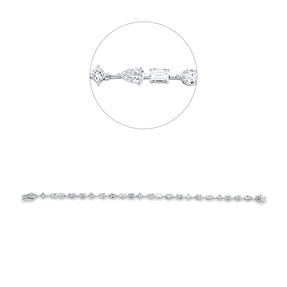 Armband Platin 24 Diamanten 5,32ct TW-SI L:17cm