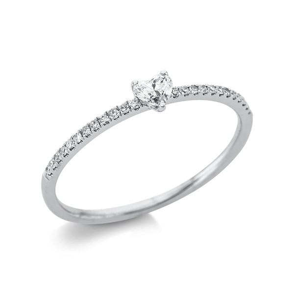 Ring Herz aus 750 Weißgold 25 Diamanten 0.15ct